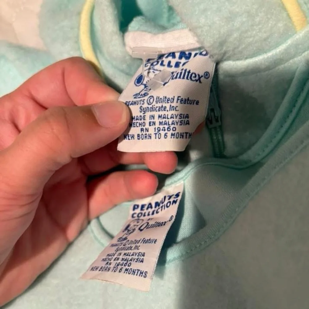 Vintage Peanuts Snoopy Light Blue Baby Sleep Sack